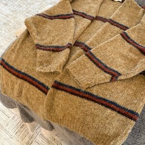 Saltwater LUXE Tan Cardigan with Stripes